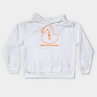 duck with knife - what did you say Kids Hoodie